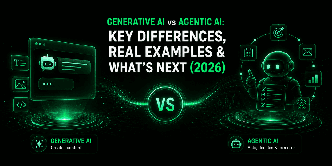 Generative AI vs Agentic AI: Key Differences, Real Examples & What’s Next 2026